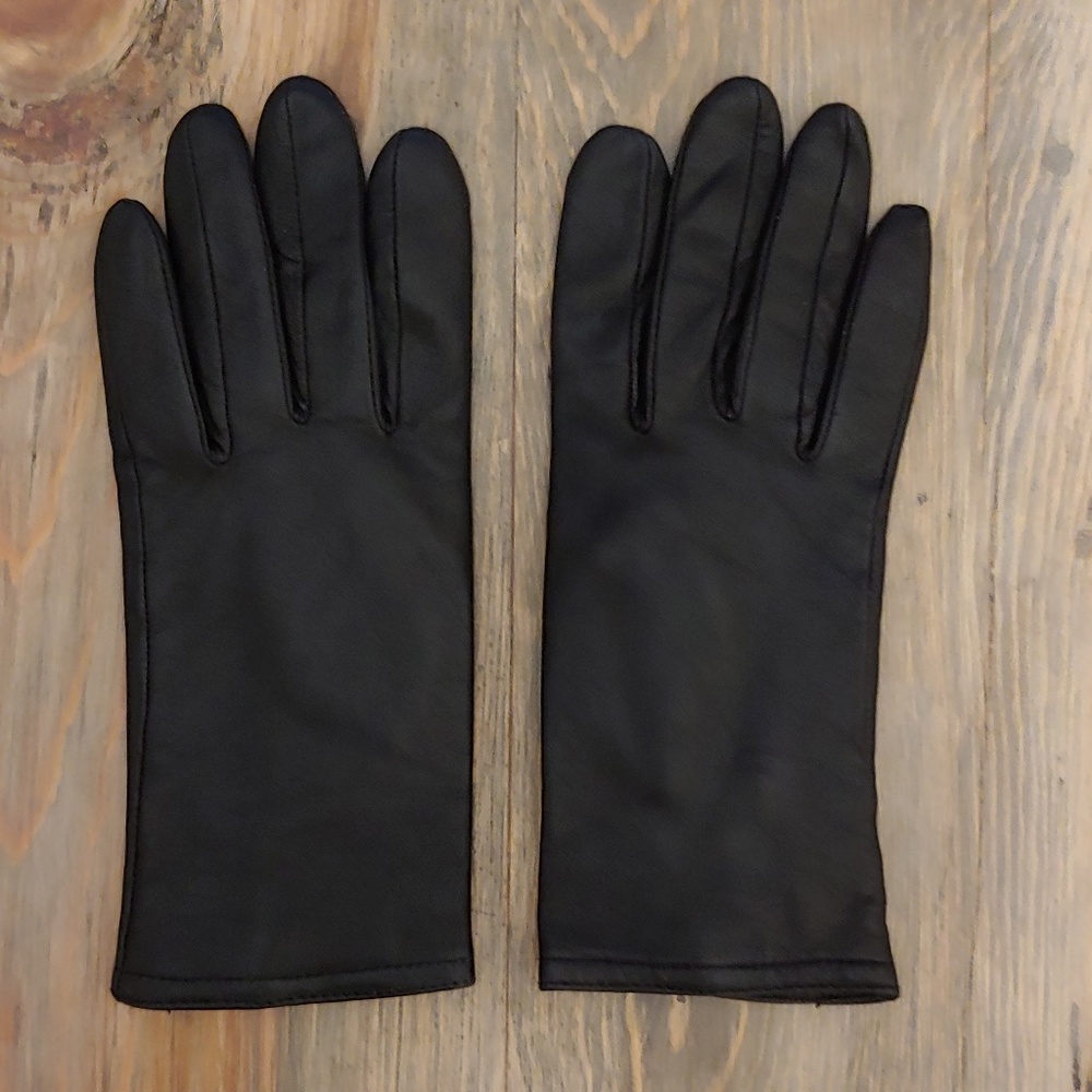Leather gloves black medium